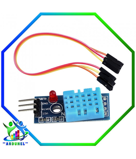 Módulo Sensor de Humedad y Temperatura DHT11 con cables jumper — 330ohms